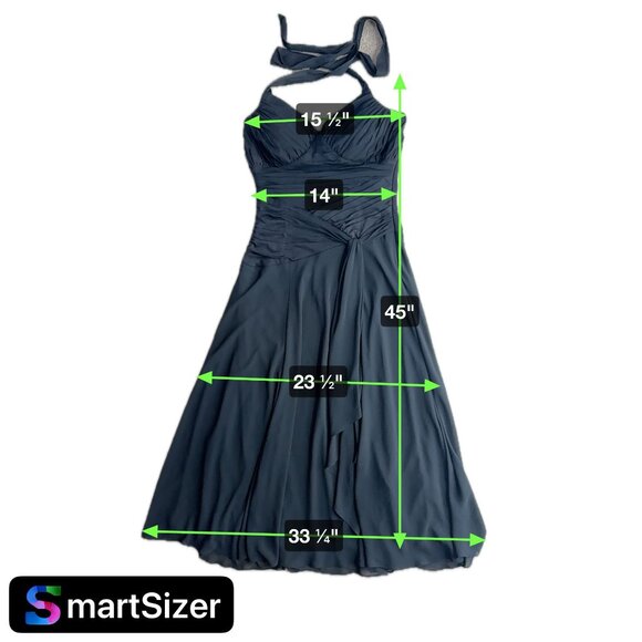 2/$18 SALE Vtg Sangria Halter Dress Womens 10 Sheer Layers Sweetheart Drop Waist - Picture 2 of 9